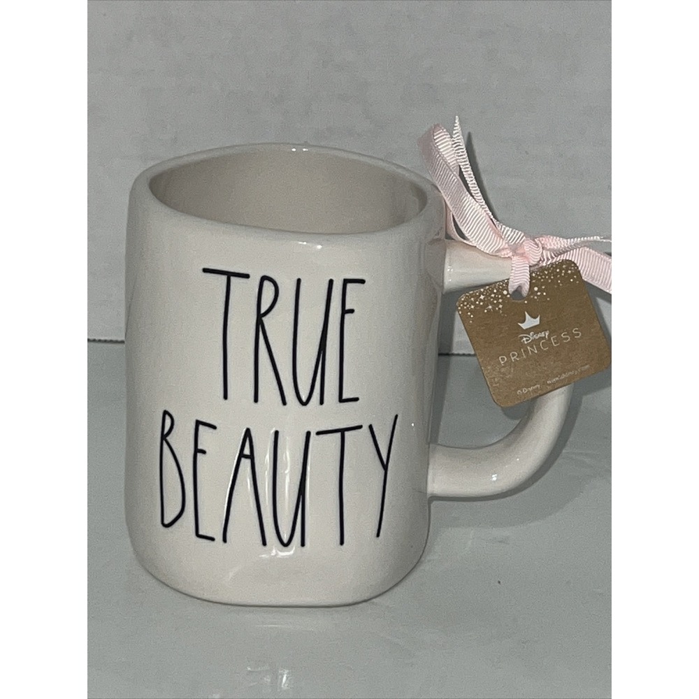 Rae Dunn Disney Princess True Beauty‎ Belle Magic Mirror Ceramic Coffee Mug NEW